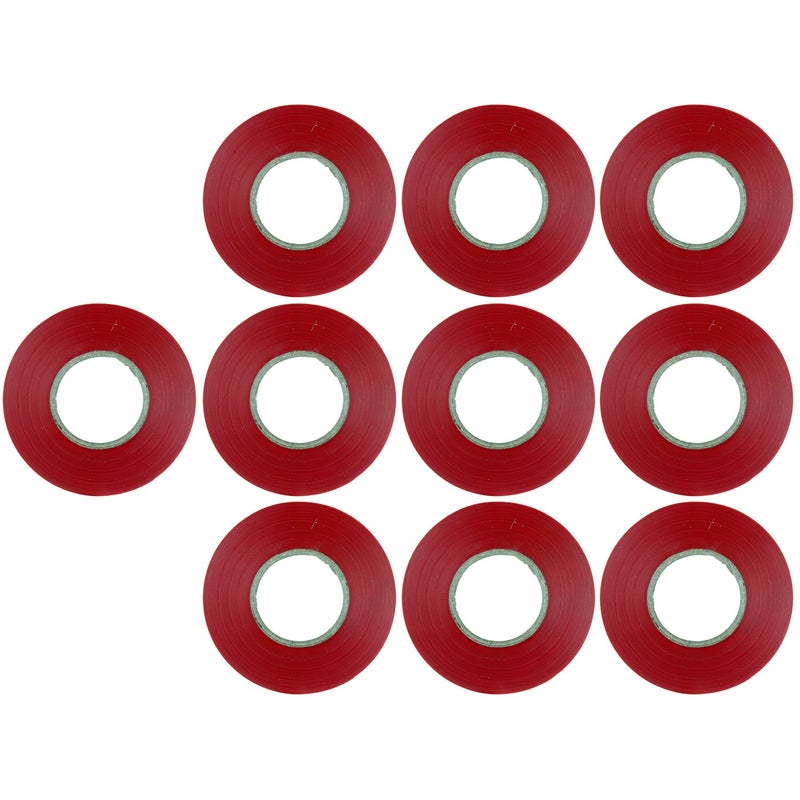 Sunlite 41328-SU 10-Pack PVC Electrical Tape, 60 Feet x 0.75 Inches, for Splicing, Protecting, and Insulating Wires, Abrasion Resistant, Flame Retardant, Weatherproof, UL Listed, Red - Image 1